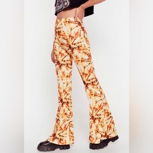 Nasty Gal orange Tye dye bell bottoms